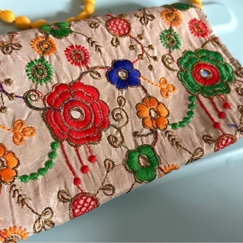 EUC RB Handicraft Fancy Silk Handicrafts Handmade Designer Purse/Sling Bag